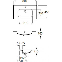 VICTORIA-N РАКОВИНА СТОЛЕШНИЦА 800Х460