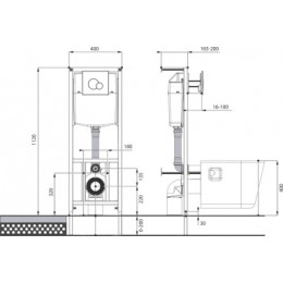 Пэк Альфа комфорт (подвес. унитаз с сиденьем полипр. SC, инсталляция, панель белая)