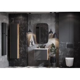 Сохо Шкаф навесной Дуб Веллингтон/Графит софт