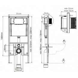 Сет LORANTO Инсталляция + унитаз FATTO с сиденьем микролифт