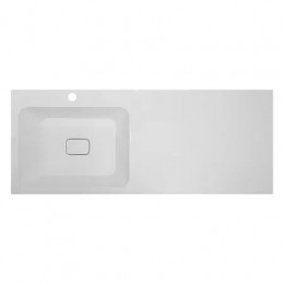 Комплект тумба Палермо 120/2 подвесная под с/машинку (60) с раковиной Изабелла 120 левая белая