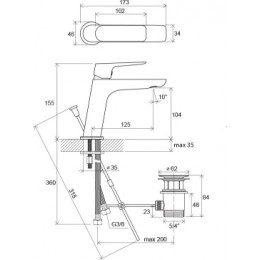 Смеситель для умывальника CL 011.00