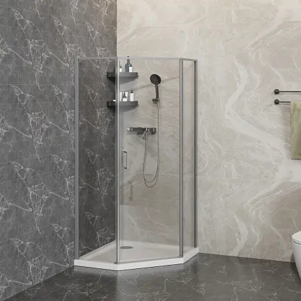 AZ-21C-90-MGR-CL Душевое ограждение SAKURA DIA-90х90х195-MGR-CL, прозрачное стекло 6 мм, профиль матовый графит