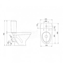 Унитаз-компакт Вест декор бежевый