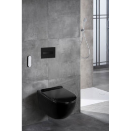 Сет LORANTO Инсталляция с кнопкой Line черная матовая + унитаз CANTO чёрный матовый с сиденьем микролифт