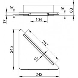 11557170100 Edition 400 Угловая полочка для душа со скребком, алюминий