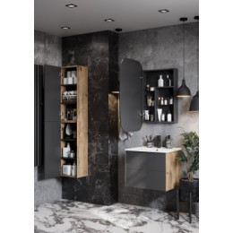 Сохо Шкаф навесной Дуб Веллингтон/Графит софт