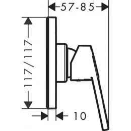 71612000 Logis Loop Смеситель для душа с маленькой розеткой, СМ, хром (нужна СЧ 13620180)