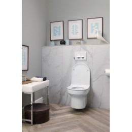 E20859-CP-MWH OUT OF COL Панель смыва круглый дизайн мат белый и глянц хром