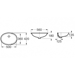 BERNA Раковина 56*42 встраиваемая (снизу)