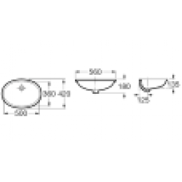BERNA Раковина 56*42 встраиваемая (снизу)