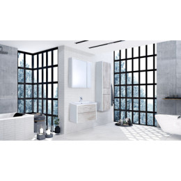 RONDA Шкаф-колонна левый, бетон/белый матовый