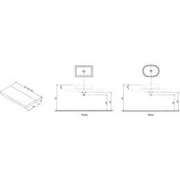 Столешница под раковину I 800 белая