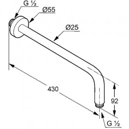 KLUDI A-QA Кронштейн для душа 400 мм, белый/хром, арт. 6651491-00