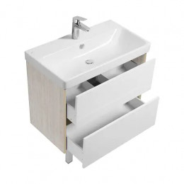 Сканди 80 Тумба Белый/Дуб Верона (БЕЗ УМЫВАЛЬНИКА Адриана-80)