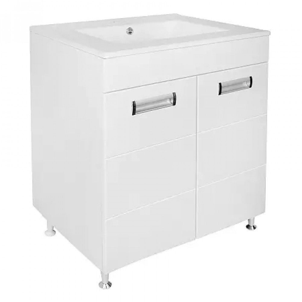 Комплект Тумба Дина 60 (610х470х815) с раковиной Leon 60 (2 места)