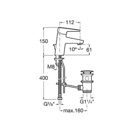 ESMAI Смеситель-моноблок для раковины с дон.клапаном