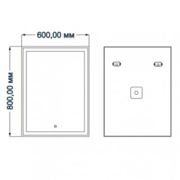 AZARIO зеркало Minio влагостойкое с  подсветкой 600*800