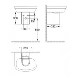 39201000 Euro Ceramic Полупьедестал для раковины, белый