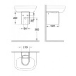 39201000 Euro Ceramic Полупьедестал для раковины, белый