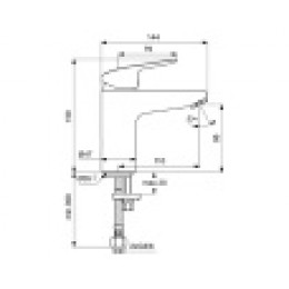 B1714AA CERAFLEX Grande Смеситель для умывальника, система монтажа EASY-FIX (облегченный монтаж), литой излив, длина излива 110 мм