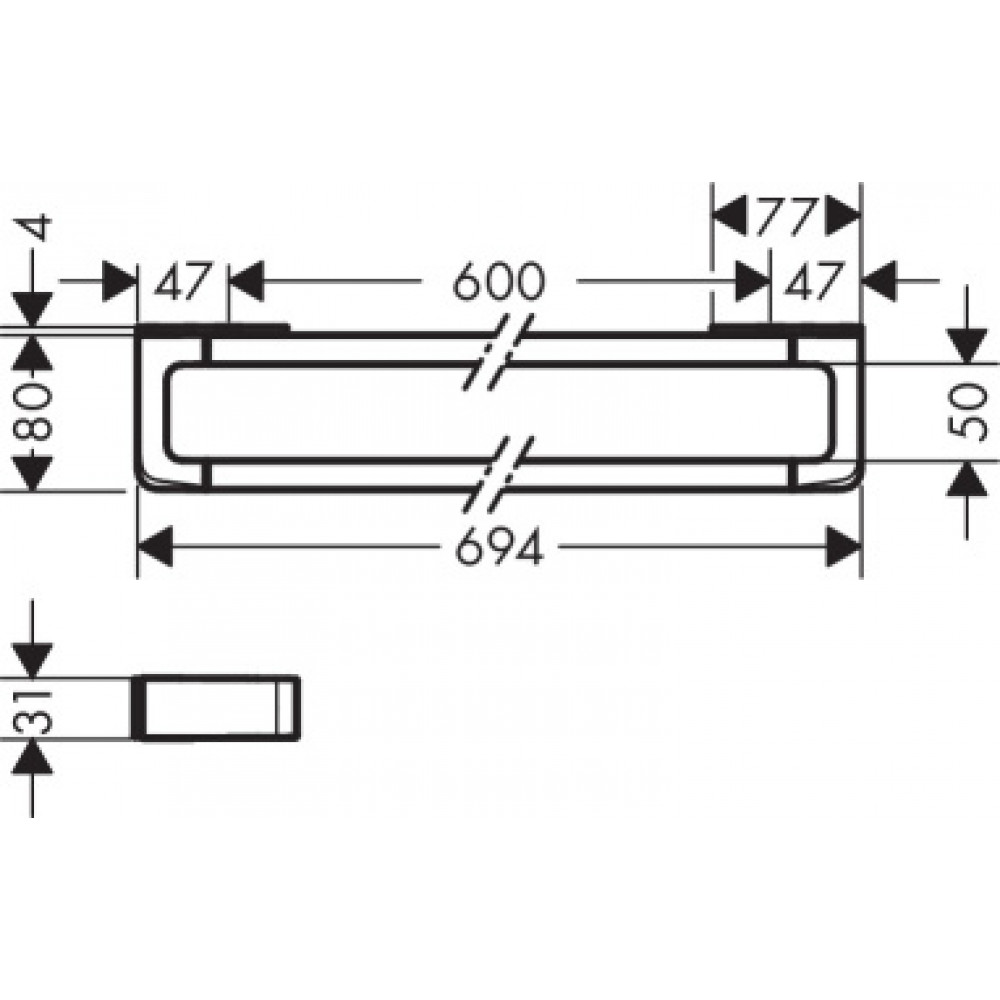 42832000 Axor Universal Accessories Полотенцедержатель и рейлинг, наружный размер 694 мм