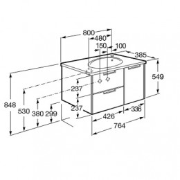 ETNA Модуль д/раковины  800 мм, дуб верона (подходит раковина Tigo и Oleta 7.3274.C.500.Y)