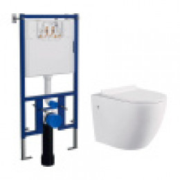 Сет LORANTO Инсталляция  + унитаз CANTO с сиденьем микролифт (2 места)