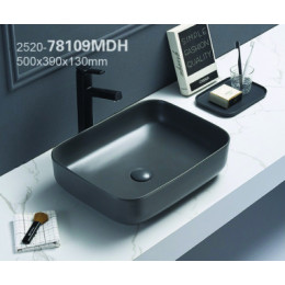AZ-78109MDH Раковина накладная тёмно-серый матовый 500*390*130 мм