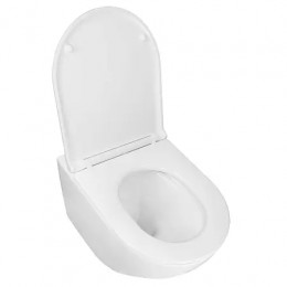 PRO ( круглый)подвесной безободковый унитаз в комплекте с сидением микролифт скрытая система смыва  490*370*360 мм