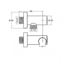 Соединение для шланга с настенным держателем для душа, арт. 6054705-00