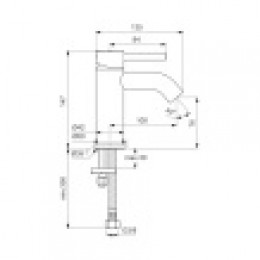 BC268XG CERALINE Однорукоятковый смеситель для умывальника, картридж 28 мм FirmaFlow с функцией HWTC