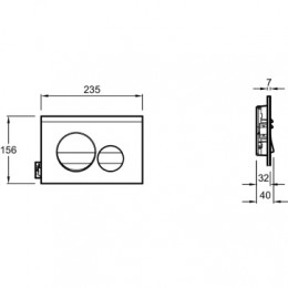 E20859-CP-MWH OUT OF COL Панель смыва круглый дизайн мат белый и глянц хром