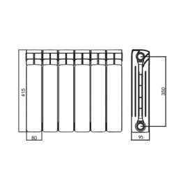Радиатор биметаллический AZARIO BM350/100 10 секций