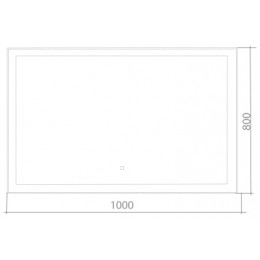 AZARIO зеркало Сантана 1000*800 -4  сенсор выкл+ часы