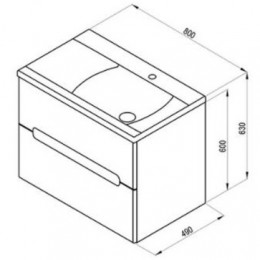 XX Тумба под умывальник SD 800-R CLASSIC II белая