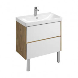 Сканди 80 Тумба Белый/Дуб Рустикальный (БЕЗ УМЫВАЛЬНИКА Адриана-80)