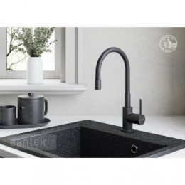 Смеситель Тесио для кухни с гибким изливом, черный матовый