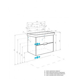 Оливия 80 Тумба Бежевый/Дуб веллингтон (БЕЗ УМЫВАЛЬНИКА "Адриана-80")