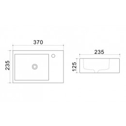 AZ-4331A Раковина левая 37*23,5*12,5 см