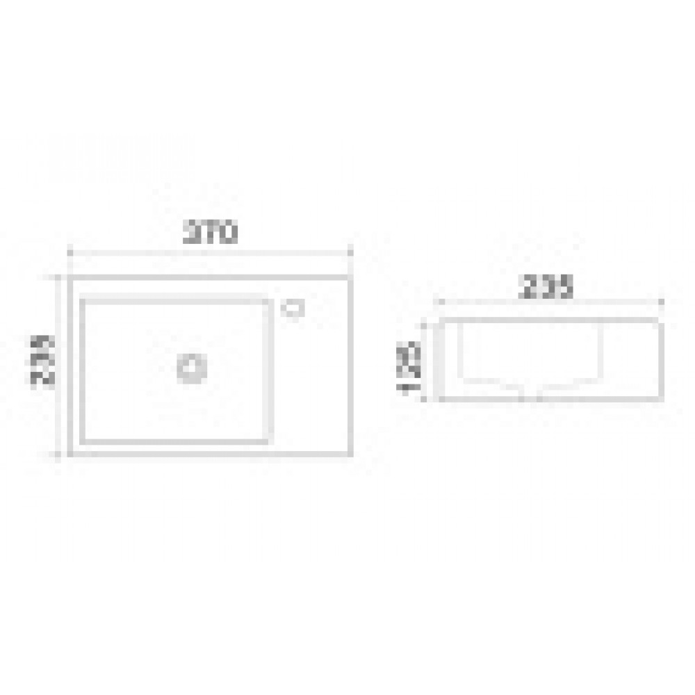 AZ-4331A Раковина левая 37*23,5*12,5 см