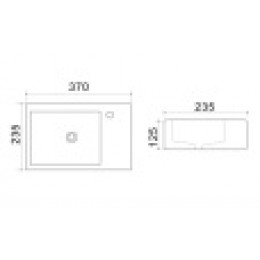 AZ-4331A Раковина левая 37*23,5*12,5 см