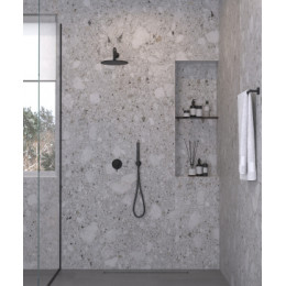 Душевой комплект Kludi Bozz 387363976 С ВНУТРЕННЕЙ ЧАСТЬЮ, черный матовый