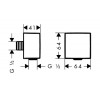 26455000 FixFit Square Шланговое подсоединение с клапаном обратного тока, хром