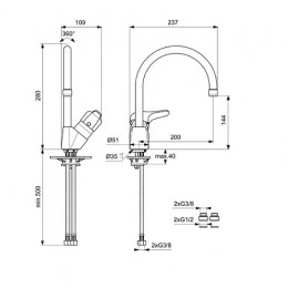 BA374AA NEXT Смеситель для кухонной мойки