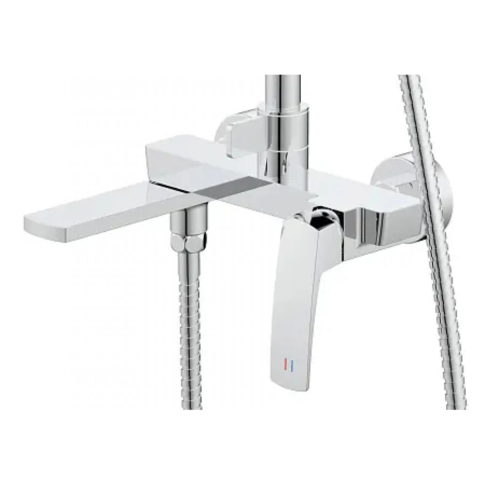 Conda Душевая система с квадратным тропическим душем, хром