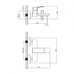 HARDCORE Смеситель для ванны и душа с полным душевым набором, хром