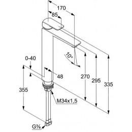KLUDI AMEO Однорычажный смеситель для раковины-чаши, 270 мм