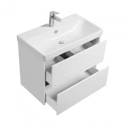 Сканди 80 Тумба Белый матовый/Белый глянец (БЕЗ УМЫВАЛЬНИКА Адриана-80)