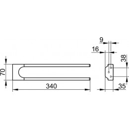12719010000 Collection Moll Полотенцедержатель двухрожковый 340 мм